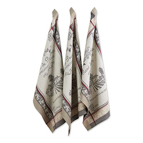 Cotton French Jacquard Dish Towels, 20x28 Set of 3, Decorative Tea Towels for Everyday Kitchen Cooking and Baking